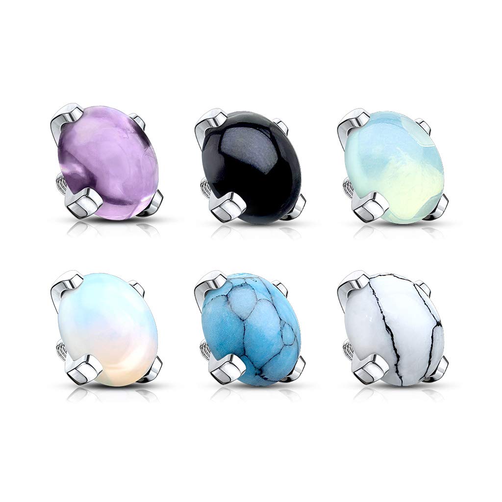 Dermalanchor Aufsatz Lila Schwarz Grün Regenbogen Türkis Weiß 316L Chirurgenstahl viele Größen und Stärken Hautanker Skin Diver Kugel