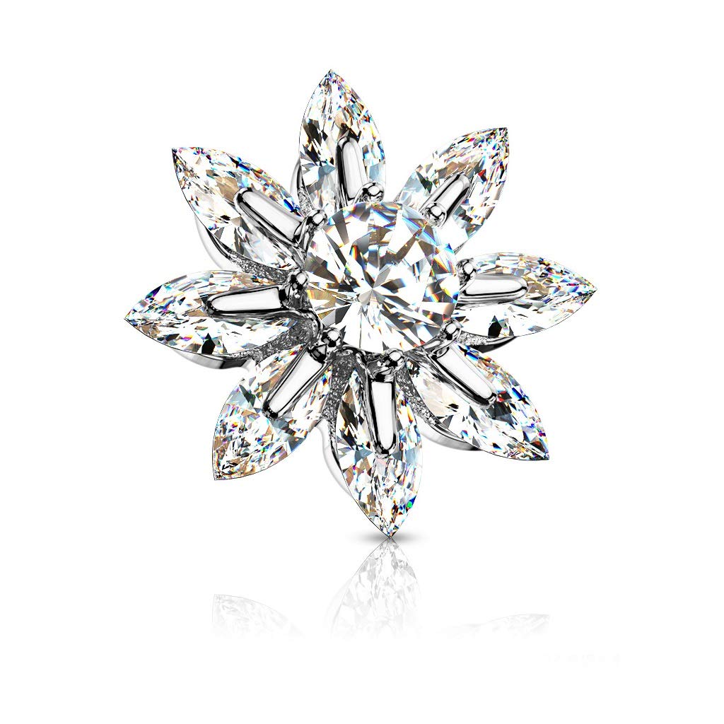 Dermal Anchor Aufsatz Anchor Blume Zirkonien 316L Chirurgenstahl viele Farben Hautanker Skin Diver Implantat Bodypiercing Kugel Blüte