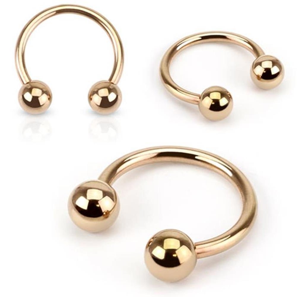 Horseshoe Hufeisen Circular Piercing Barbell Edelstahl Chirurgenstahl 316L roségold Augenbraue Lippe ALLE Größen