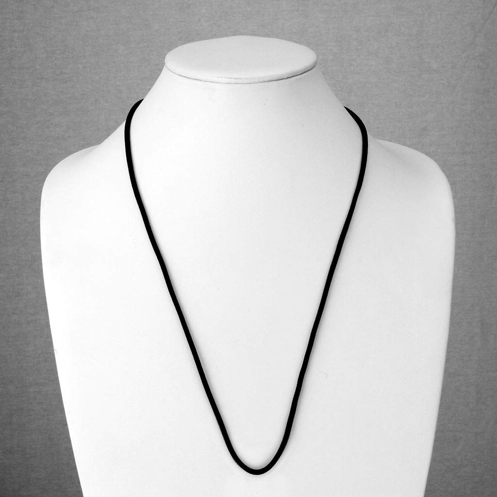 Halskette Samt Schwarz-Silber 2-mm Breit viele Längen Herrenkette Halsschmuck Halsband Textil Frauenketten Männerketten