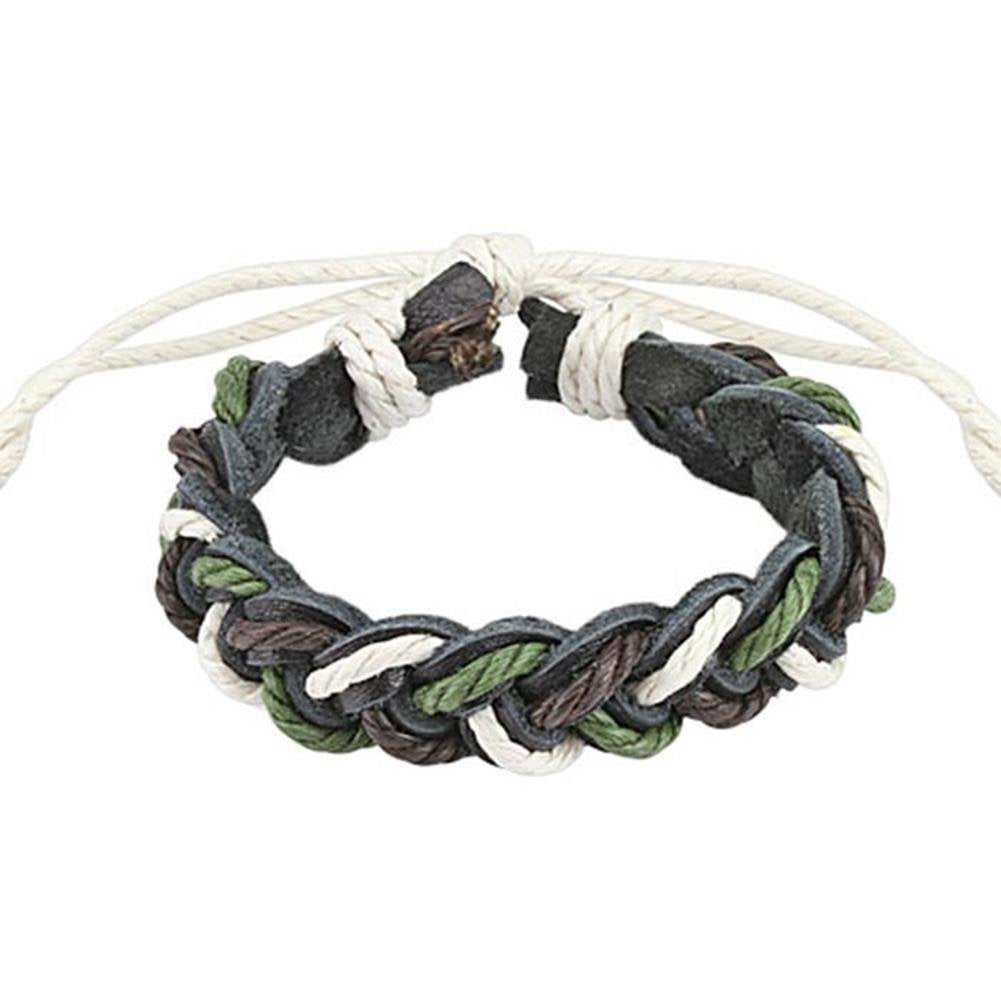 Paula & Fritz? Armband Leder Herren Frauen Schwarz Braun Gr?n Geflochten Lederband Lederarm-Band M?nner Biker Lederb?nder Schmuck verstellbare L?nge