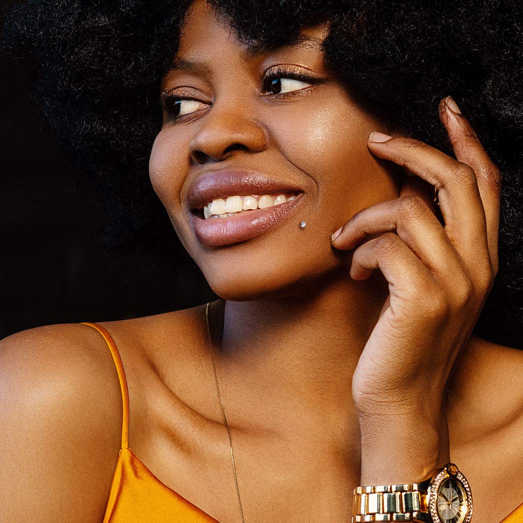 Push-In Labret Piercing Kugel Zirkonia Klar Titan Grade 23 Piercing Set 0,8mm 1mm 1,2mm Stabdicke Madonna Medusa Monroe Tragus