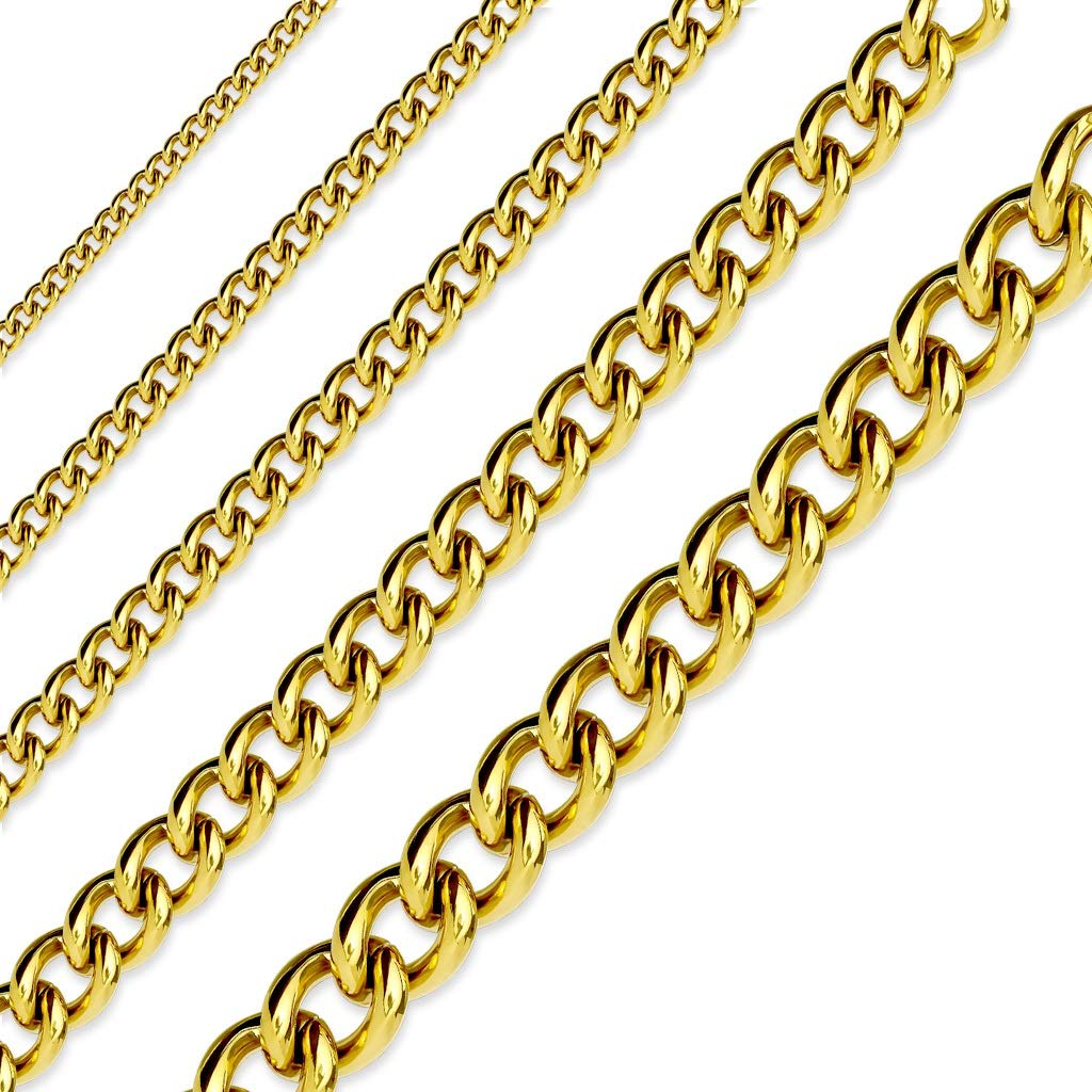 Halskette Edelstahl Silber Gold Schwarz viele Längen und Breiten Herrenkette Halsschmuck Anker-Kette Frauen Männerketten