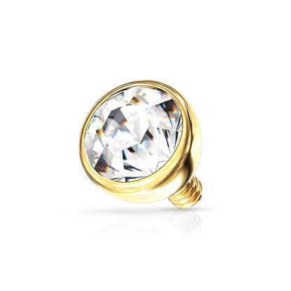 Dermalaufsatz Anchor Kristall viele Farben Größen und Stärken 316L Chirurgenstahl HautAnker Skin Diver Implantat Kugel - Paula & Fritz