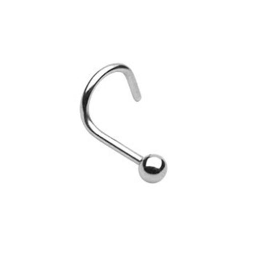 Paula & Fritz® Piercing-s Nase Spirale Silber Nasenpiercing-s Stecker Nasen-Ring Nostril Nasenflügel Schmuck Chirurgenstahl Kugel Ball 0,8-mm 1,0-mm