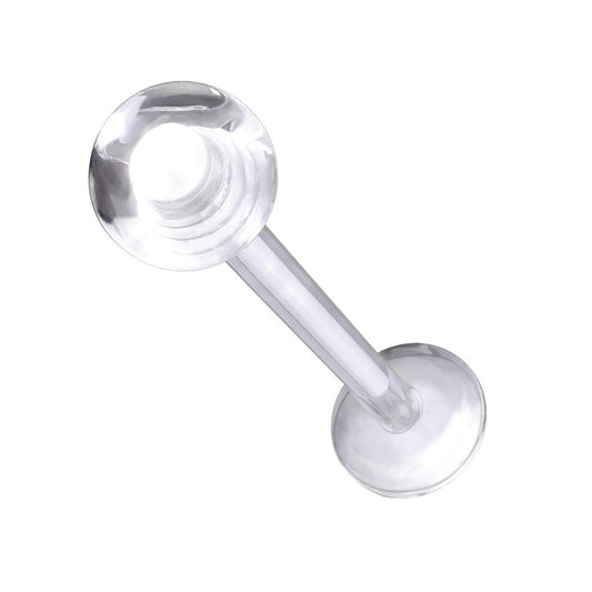 Paula & Fritz® UNIVERSAL Stud Labret Monroe Cartilage Lippen-Piercing Clear Halbkugel ALLE Größen Acryl Bioflex