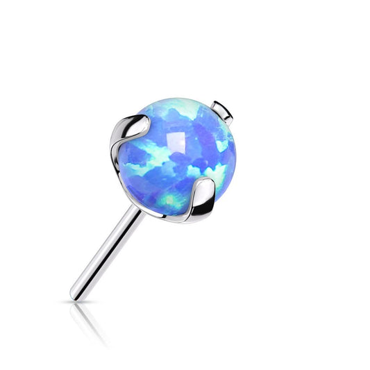 Push-In Aufsatz Synthetischer Opal Titan Grade 23 Piercing Set Mehrfarbig 3mm 4mm Stein Ohrstecker Nipple Barbell Labred Stud