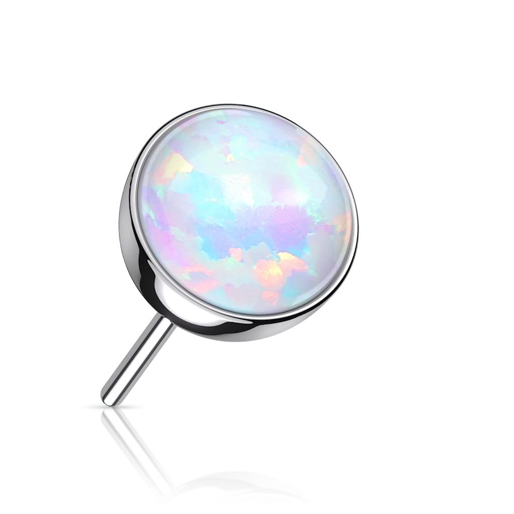 Push-In Aufsatz Synthetischer Opal Titan Grade 23 Piercing Set Mehrfarbig 2mm 2,5mm 3mm 4mm 5mm Stein Ohrstecker Nipple Barbell