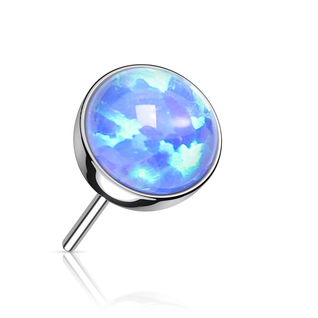 Push-In Aufsatz Synthetischer Opal Titan Grade 23 Piercing Set Mehrfarbig 2mm 2,5mm 3mm 4mm 5mm Stein Ohrstecker Nipple Barbell