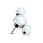 Push-In Aufsatz Synthetischer Opal Titan Grade 23 Piercing Set Mehrfarbig 9mm Lang Ohrstecker Labret Stud Nipple Straight Barbell