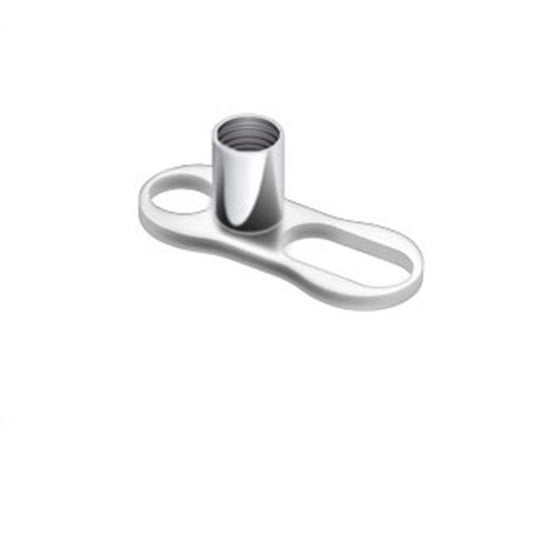 Hauptplatte Dermalanchor abgerundet 2 Loch Titan 1,6 mm Stabdicke unterschiedliche Längen Implantat Grundplatte Skin Diver Hautplatte
