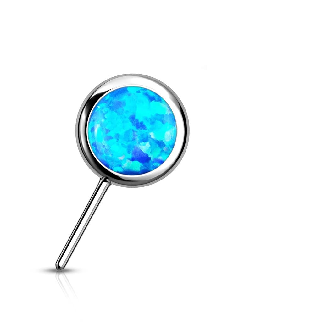 Push-In Aufsatz Synthetischer Opal Titan Grade 23 Piercing Set Mehrfarbig 3mm 4mm 5mm 6mm Stein Ohrstecker Nipple Barbell