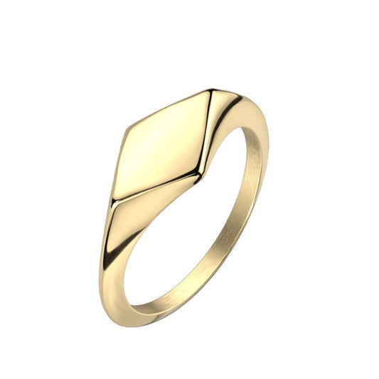 Ring Damen Siegelring Gold Silber 316L Chirurgenstahl Größe 49 (15,6) - 59 (18,8) 8,5 breit