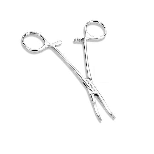 Paula & Fritz? Dermal Anchor Zange Silber Chirurgenstahl 316L 140-mm Klemm-Zange Schmuck-Pinzette Skindiver Tool Haltezange Kelly-Pinzette Hautanker