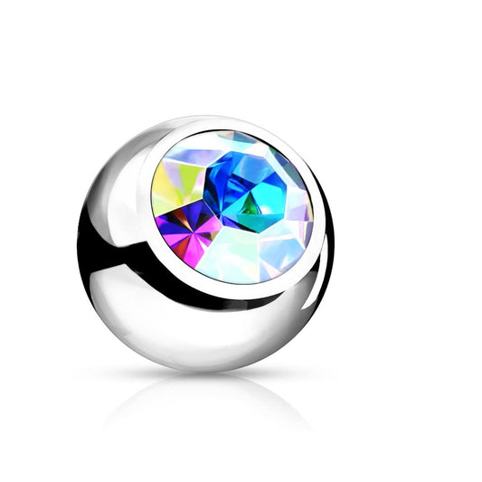Paula & Fritz® Piercing Ersatz-Kugel Edelstahl Innengewinde 1,2-mm 1,6-mm Stärke Kombinierbar Mehrfarbig Zirkonia Barbell Labret Surface Nipple Ball