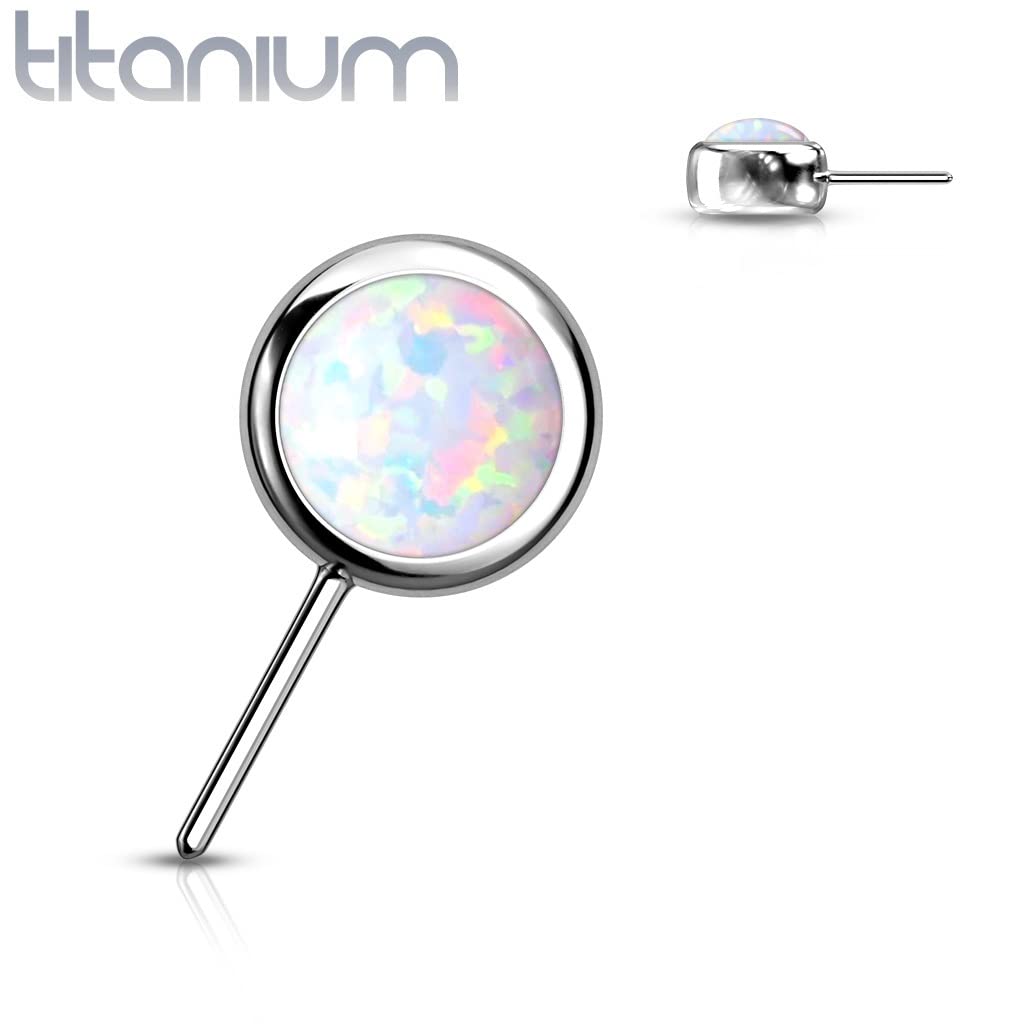 Push-In Aufsatz Synthetischer Opal Titan Grade 23 Piercing Set Mehrfarbig 3mm 4mm 5mm 6mm Stein Ohrstecker Nipple Barbell