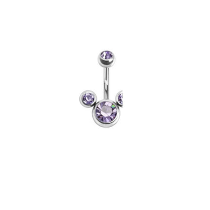 Bauchnabelpiercing Chirurgenstahl 316L - Edelstahl DREI Blasen Bauchnabelpiercing mit Zirkonia Kristall Stein - Schmuck für Bauchnabel (Mehrfarben Erhältlich)
