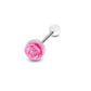 Paula & Fritz® ZungenPiercing Barbell 16mm lang Chirurgenstahl Ball mit Rose