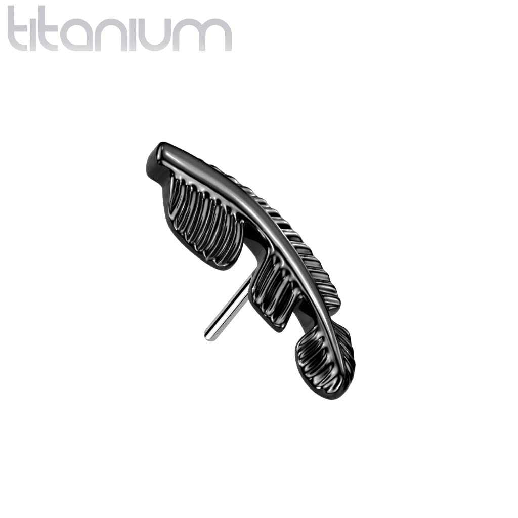 Push-In Aufsatz Blatt Titan Grade 23 Piercing Set Mehrfarbig 10,6mm x 4mm Ohrstecker Labret Stud Nipple Straight Barbell