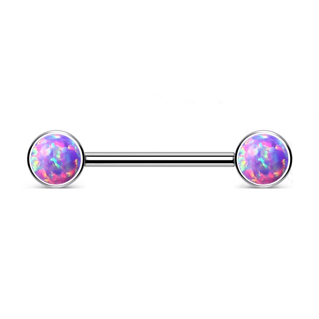 Push-In Piercing Brustwarze Opal Titan Grade 23 Kugel 5 6 Set 1,6 Stabdicke Nipple Gewindelos Straight Barbell Bridge