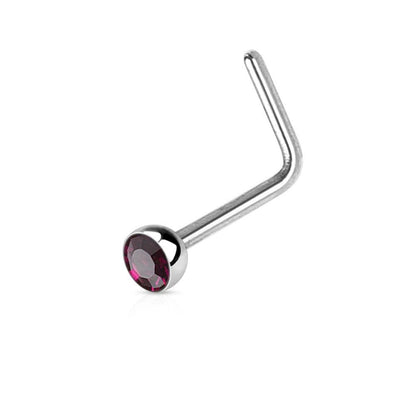 L-Form Nasenpiercing Nasenpiercing Nose für Nasenfluegel als Nasenschmuck Nasenstecker Nostril Edelstahl Chirurgenstahl 316L Zirkoniaspitze
