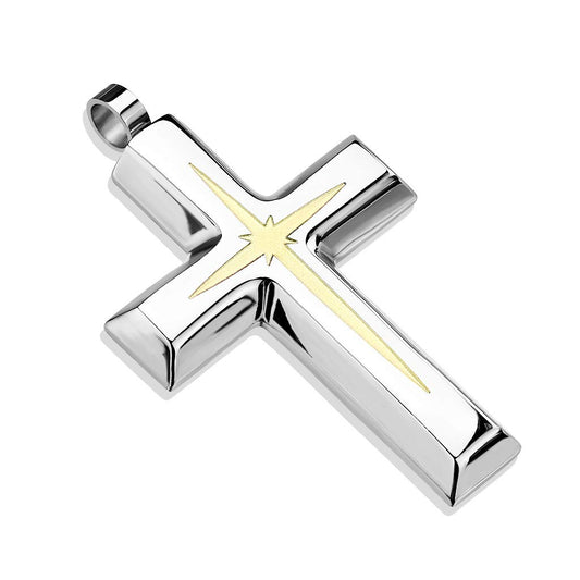 Kettenanhänger Kreuz 316L Chirurgenstahl SilberSchwarz SilberGold HalsKettenanhänger Pendant Herren