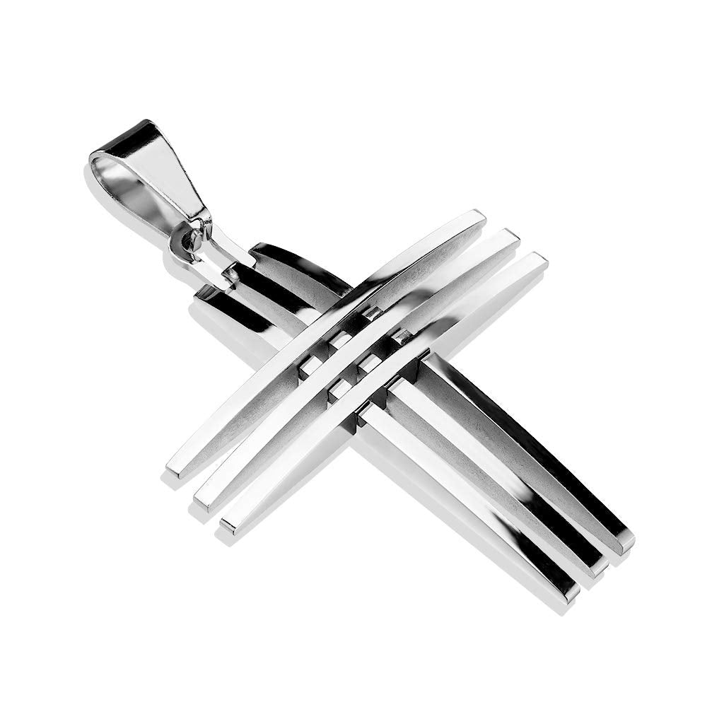 Kettenanhänger Dreifaches Kreuz 316L Chirurgenstahl Silber Halskettennhänger Pendant Damenkettenanhänger