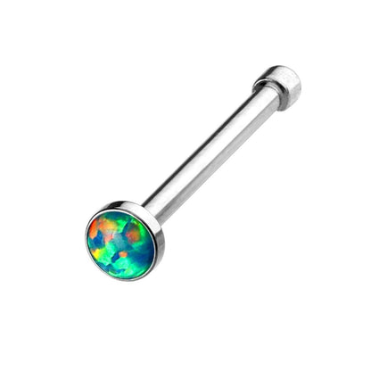 Nasen-Piercing Nasenpiercing Nose Nasenfluegel Nasenstecker Nostril Aufsatz Opal Rund Weiß Blau Grün Lila Edelstahl Chirurgenstahl 316L