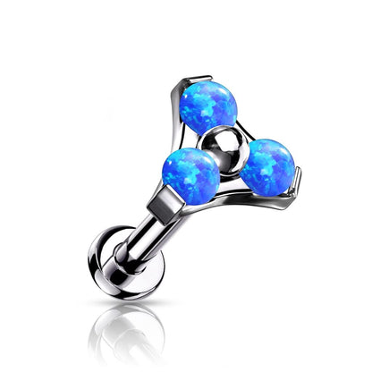 Push-In Labret Piercing Triangle Opal Titan Grade 23 Piercing Set 0,8mm 1mm 1,2mm Stabdicke Madonna Medusa Monroe Tragus Helix