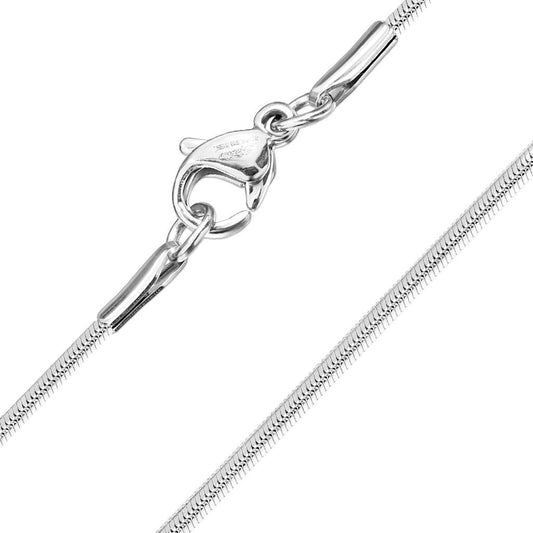 Halskette Edelstahl Silber 435-mm Lang viele Breiten Herrenkette Halsschmuck Schlangenkette Frauenketten Männerketten