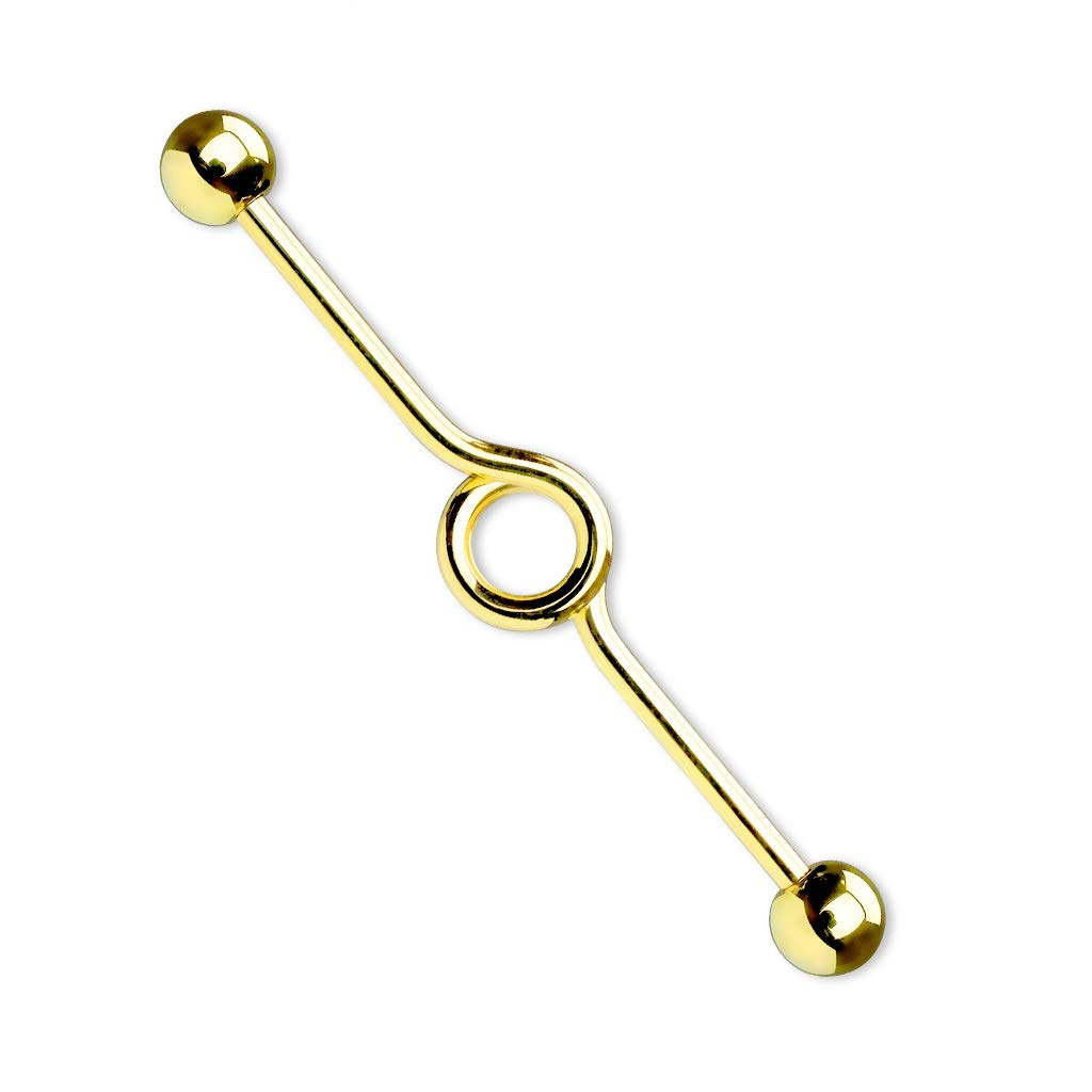 Industrial Ohrpiercing Stab Schlinge Kreis Chirurgenstahl 32mm 35mm 38mm Stablänge 1.6 mm Silber Gold Rosegold Schwarz Bunt Barbell