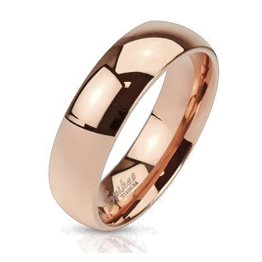 klassischer Titan Ring 4mm 6mm 8mm rosè Gold poliert Classic verfügbare Ringgrößen 46(14.6) - 72(23)