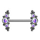 Push-In Piercing Brustwarze Zirkonia Titan Grade 23 Kugel Set Mehrfarbig 1,6 Stabdicke Nipple Gewindelos Straight Barbell Bridge - Paula & Fritz