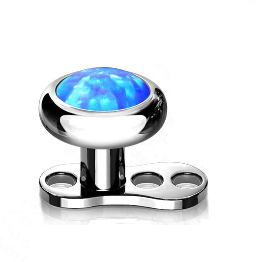 Dermal Anchor Set Hauptplatte UND Aufsatz 3 Loch Opal viele Farben Titan Grad 23 Skin Diver Tops and Base Erstpiercing