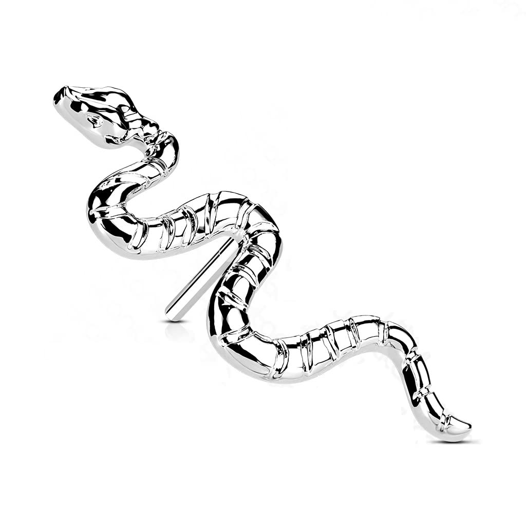 Push-In Aufsatz Schlange Titan Grade 23 Piercing Set Mehrfarbig 7mm Lang Ohrstecker Labret Stud Nipple Straight Barbell Snake