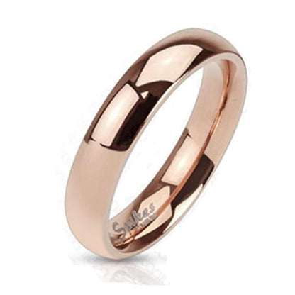 klassischer Titan Ring 4mm 6mm 8mm rosè Gold poliert Classic verfügbare Ringgrößen 46(14.6) - 72(23)