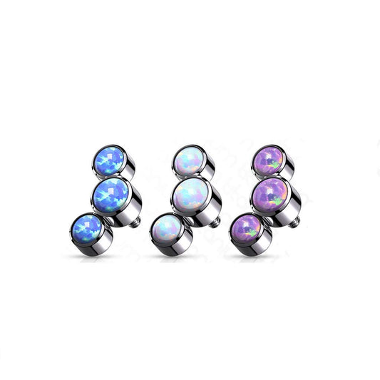 Dermalaufsatz Anchor 3 Opale Halbmond viele Farben Titan Grad 23 HautAnker Skin Diver Implantat Kugel Bodypiercing