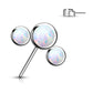 Push-In Aufsatz Silber Synthetischer Opal Titan Grade 23 Piercing Set 9,2mm Groß Ohrstecker Labret Stud Nipple Straight Barbell