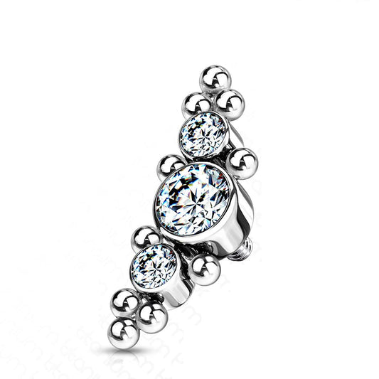 Dermalanchor Aufsatz Zirkonien Titan Grad 23 viele Farben und Stärken Hautanker Skin Diver Implantat Kugel Bodypiercing Zierlich