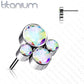Push-In Aufsatz Tatze Silber Zirkonia Titan Grade 23 Piercing Mehrfarbig 6,4mm x 7mm Ohrstecker Labret Stud Nipple Straight Barbell