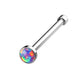 Nasen-Piercing Nasenpiercing Nose Nasenfluegel Nasenstecker Nostril Aufsatz Opal Rund Weiß Blau Grün Lila Edelstahl Chirurgenstahl 316L
