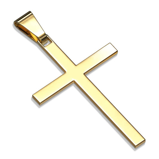 Paula & Fritz® Damen Ketten-Anhänger Kreuz 316L Chirurgenstahl Gold Schwarz Silber Halsketten-Anhänger Pendant Damenkettenanhänger Herren-Kettenanhänger