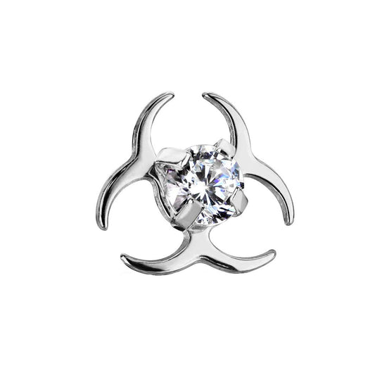 Dermalanchor Aufsatz Hautanker Implantate Transdermal Microdermal Top Silber gelb-Gold schwarz Symbol Biogefahr Zirkonia Clear Edelstahl Chirurgenstahl 316L