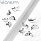 Dermalaufsatz Anchor Halbmond Titan Grad 23 Verschiedene Größen und Stärken HautAnker Skin Diver Implantat Bodypiercing