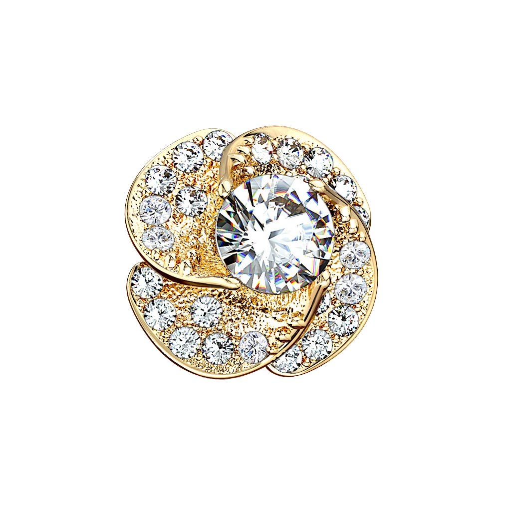 Dermal Anchor Aufsatz Hautanker Implantate Transdermal Microdermal Top Silber gold roségold Rosenblüte Zirkonia Clear Edelstahl Chirurgenstahl 316L