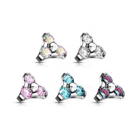 Dermalaufsatz Anchor Dreieck Zirkonia Titan G 23 ca 5mm viele Farben und Stärken HautAnker Skin Diver Implantat Kugel Bodypiercing
