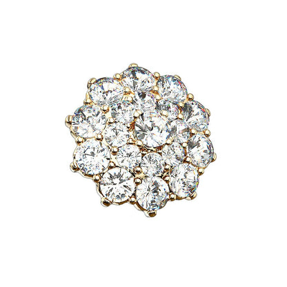 Dermalanchor Aufsatz Hautanker Implantate Transdermal Microdermal Top Silber gelb-Gold rosé-Gold Dahlien-blüte Zirkonia Clear Edelstahl Chirurgenstahl 316L