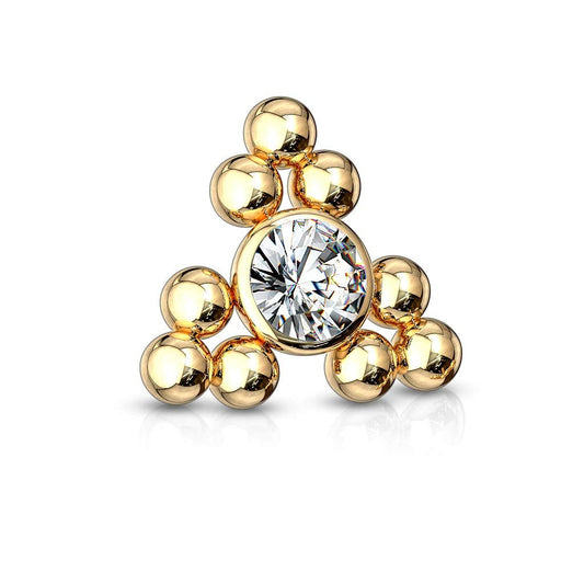 Dermal Anchor Aufsatz Anchor Dreieck Zirkonia 316L Chirurgenstahl viele Farben Hautanker Skin Diver Implantat Stein Kugel Bodypiercing