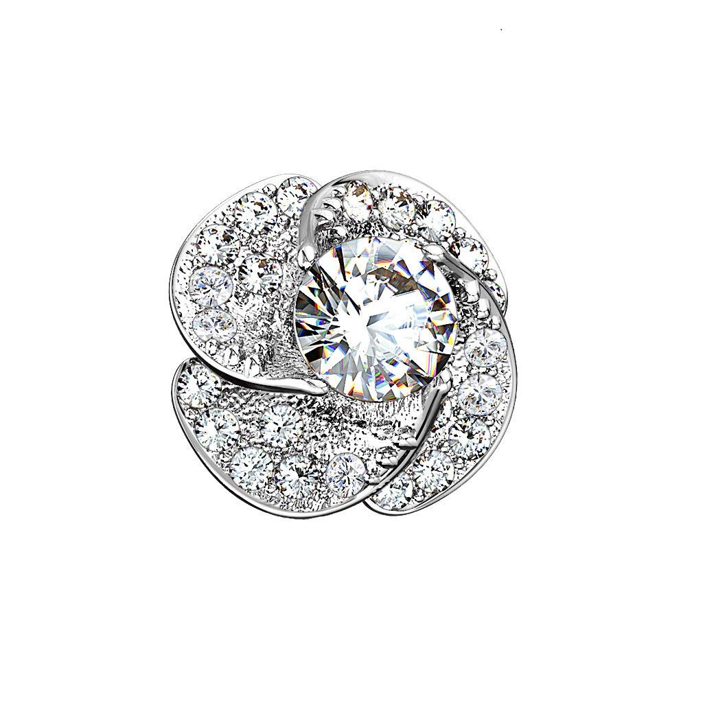 Dermal Anchor Aufsatz Hautanker Implantate Transdermal Microdermal Top Silber gold roségold Rosenblüte Zirkonia Clear Edelstahl Chirurgenstahl 316L