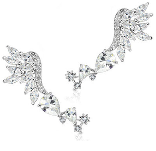 Ohrklemme aus Edelstahl Chirurgenstahl 316L Flügel aus Zirkonia für Ohr Links, Rechts